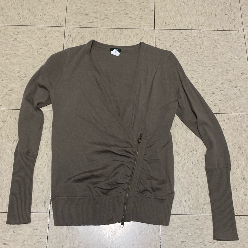 J.Crew Asymmetrical Zip 100% Merino Wool Cardigan